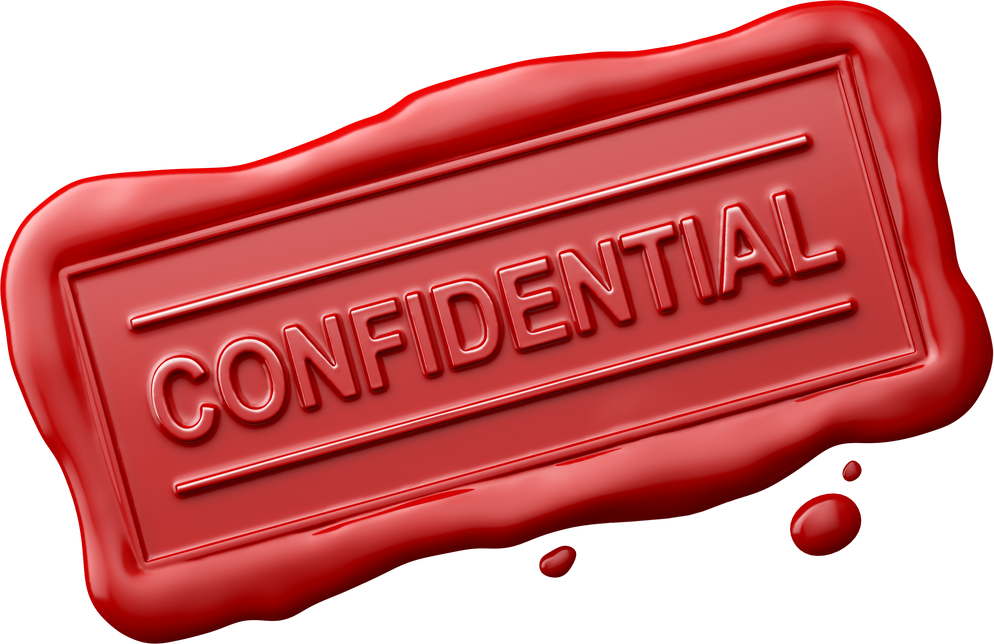 Wax Seal with Confidential Word Isolated
